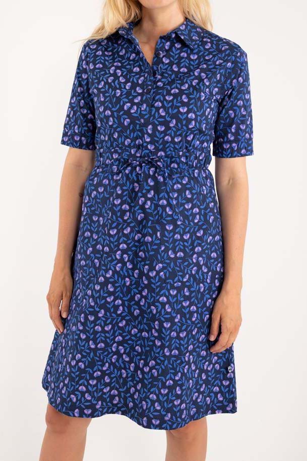Danesusanne Poplin Dress Navy/Lilac FLEURIE
