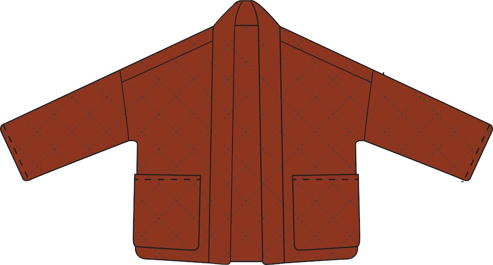 Smuk quiltet jakke i brændt rød til kvinder