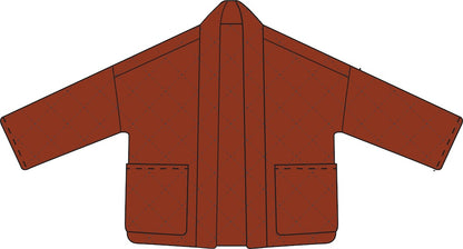 Smuk quiltet jakke i brændt rød til kvinder