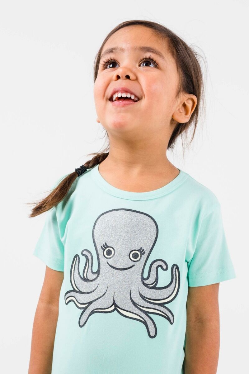 Børne T-Shirt med Blæksprutte
