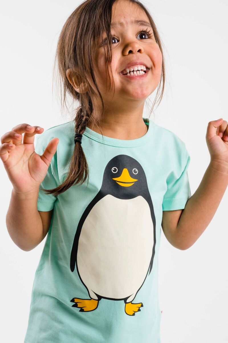 Børne t-shirt med pingvin