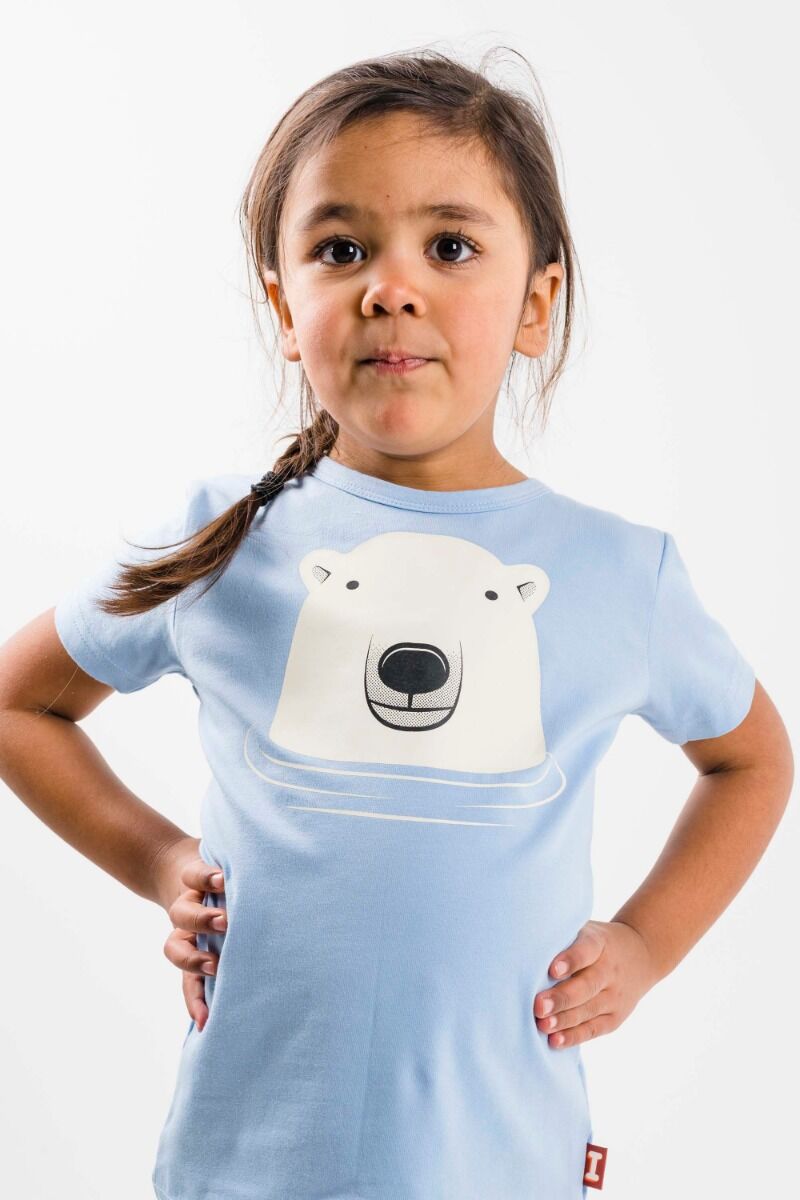 T-shirt til børn med isbjørn