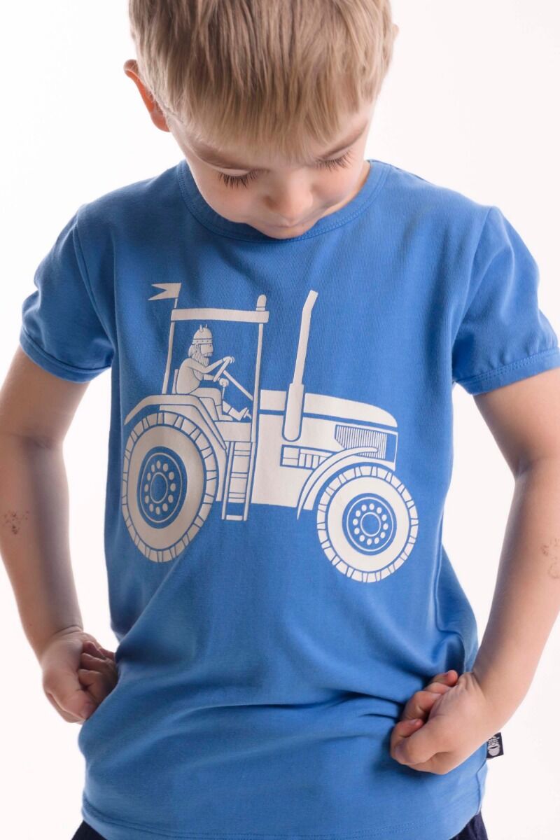 T-shirt til børn med viking  på traktor 