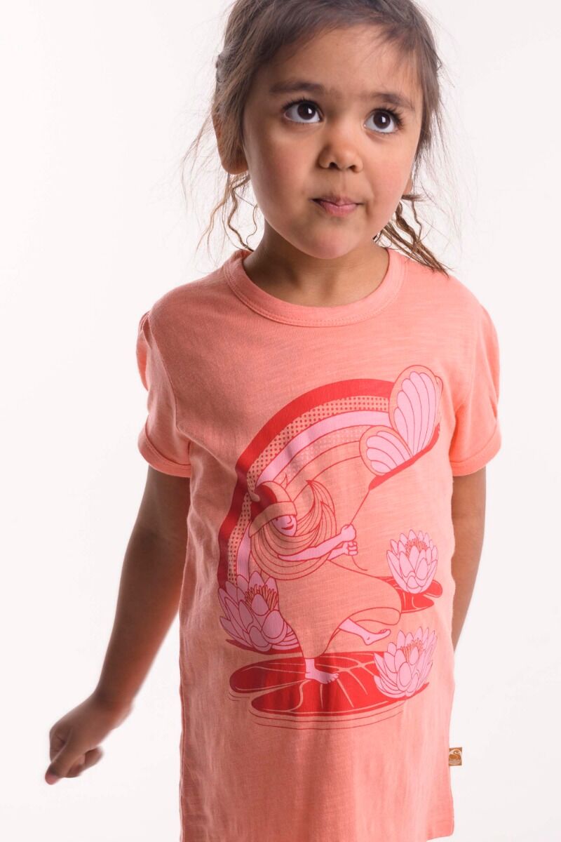 ORGANIC - Danemushroom Tee Bright Coral TOMMELISE