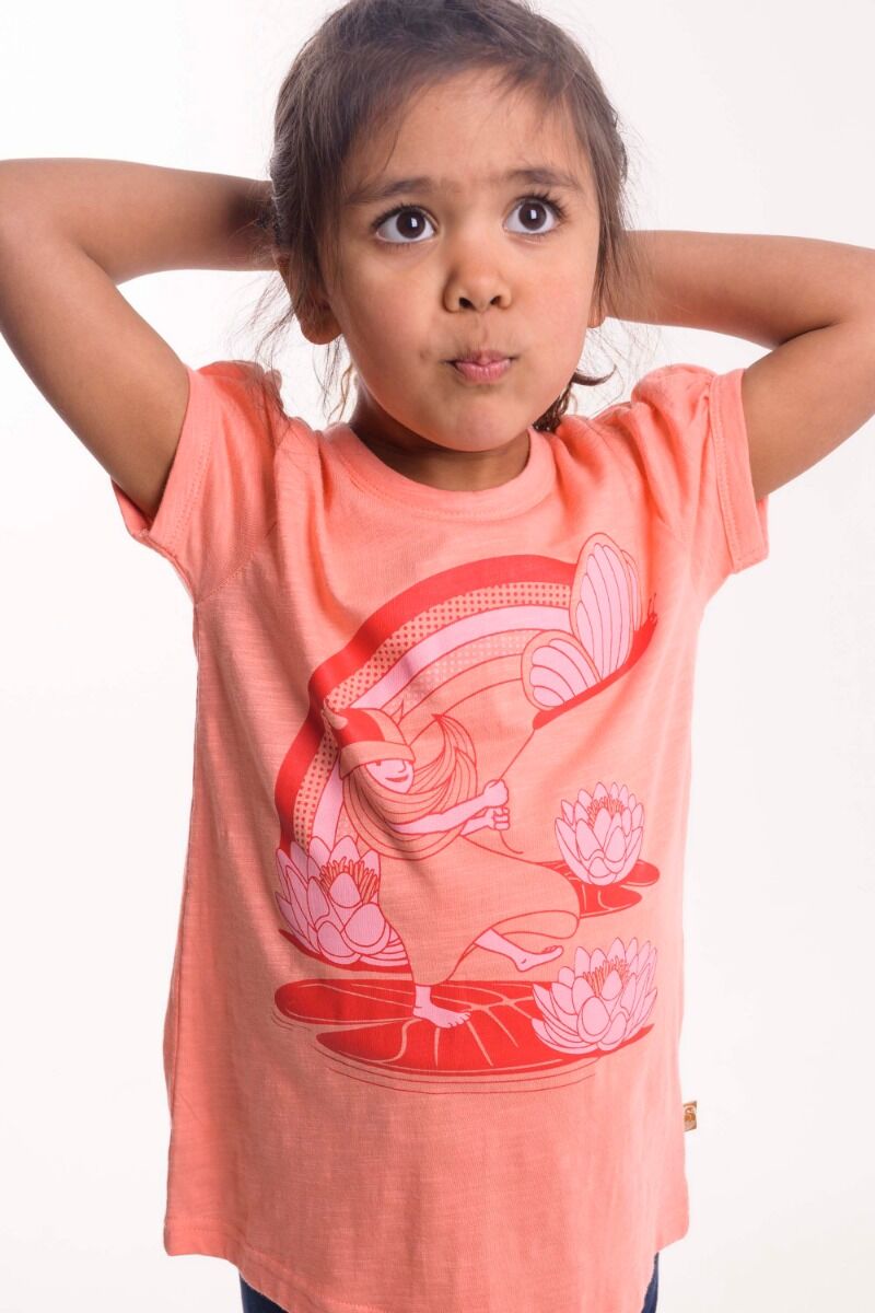 ORGANIC - Danemushroom Tee Bright Coral TOMMELISE