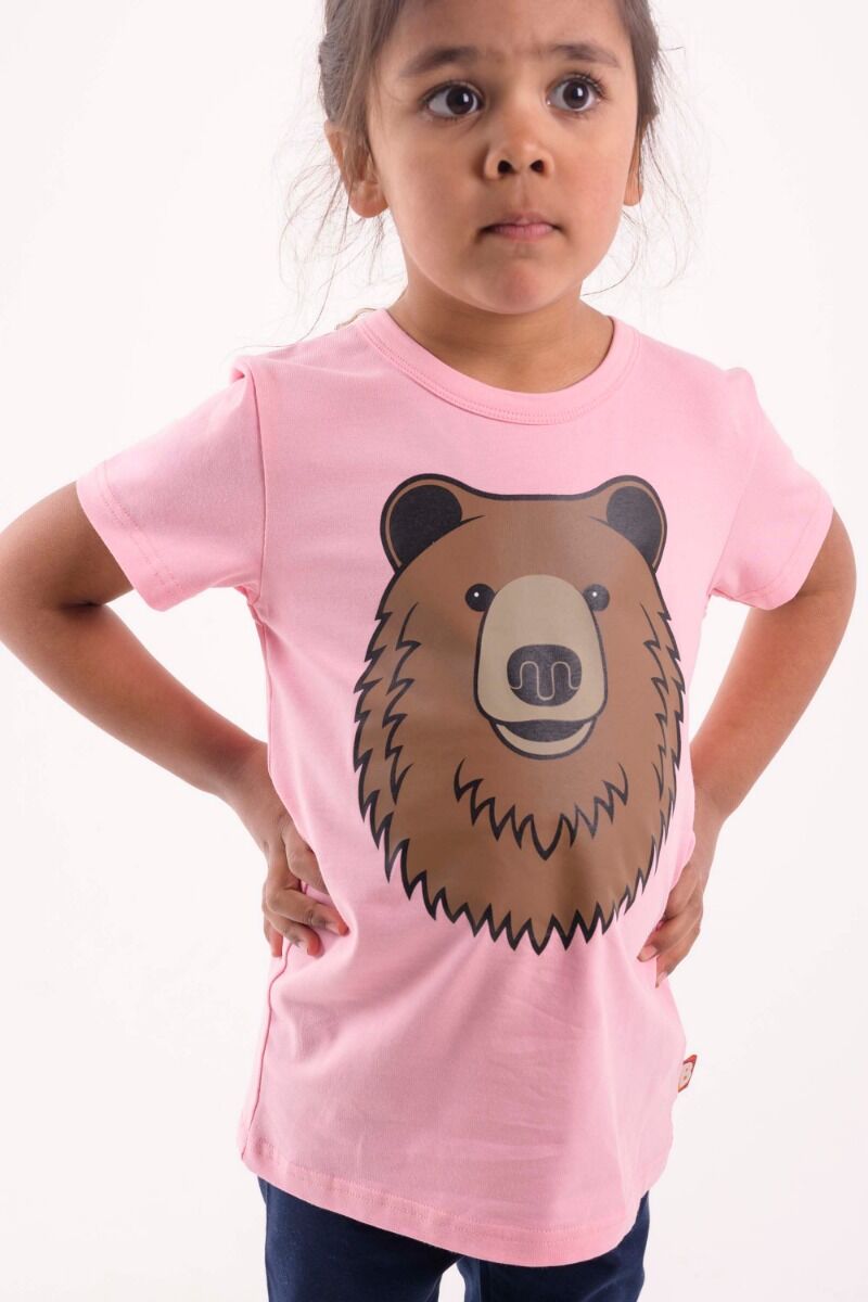 T-shirt til børn med brun bjørn