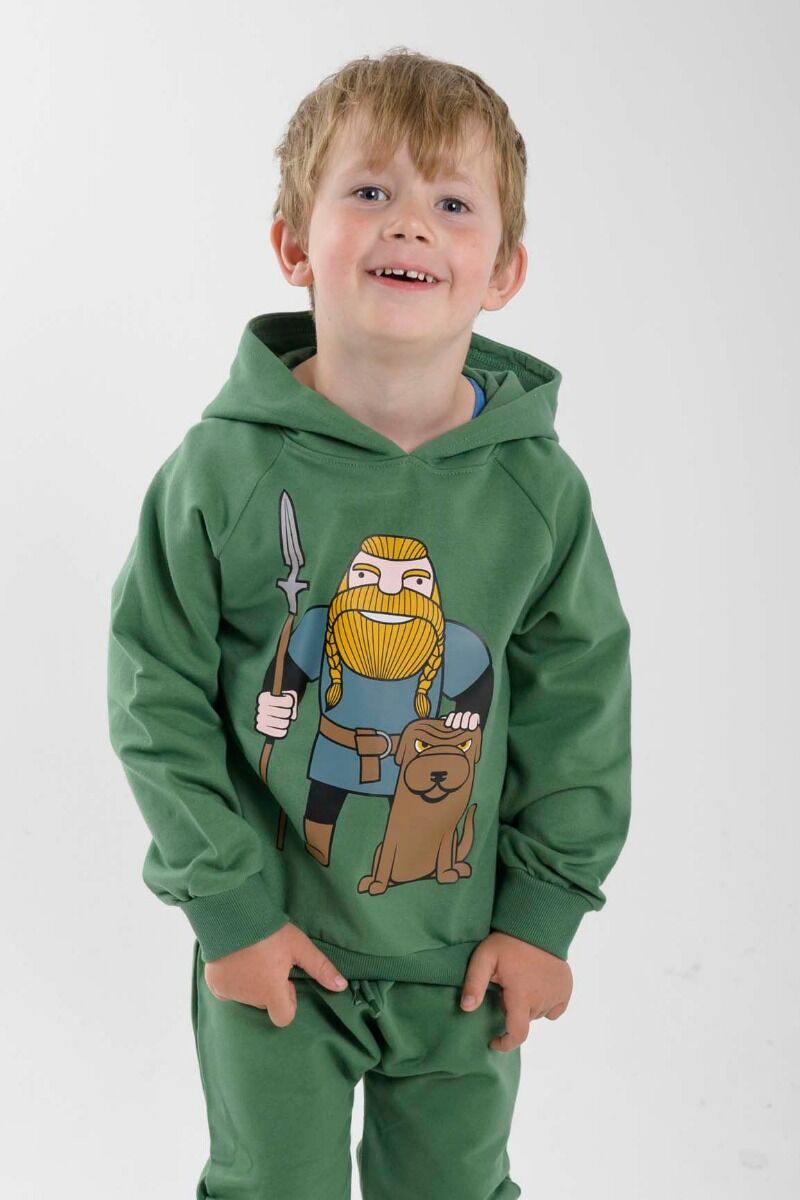 Hættetrøje til børn med viking 
