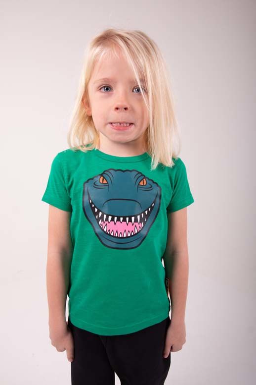T-shirt til børn med krokodille 
