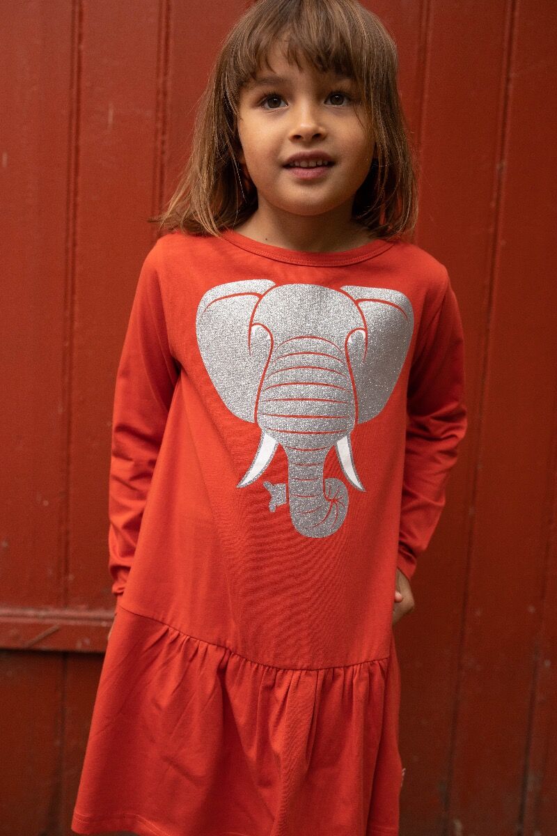 Dyrzanzi Dress LS Fall Coral ELEFANT