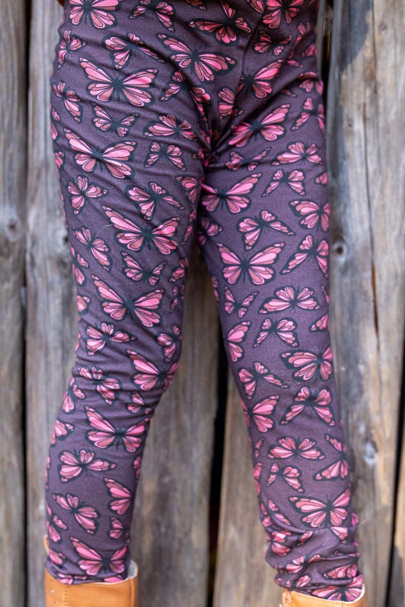 Leggings til børn med sommerfugl  
