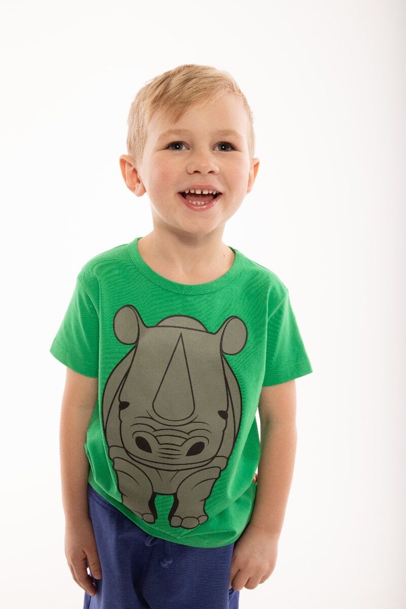 T-shirt med næsehorn til børn