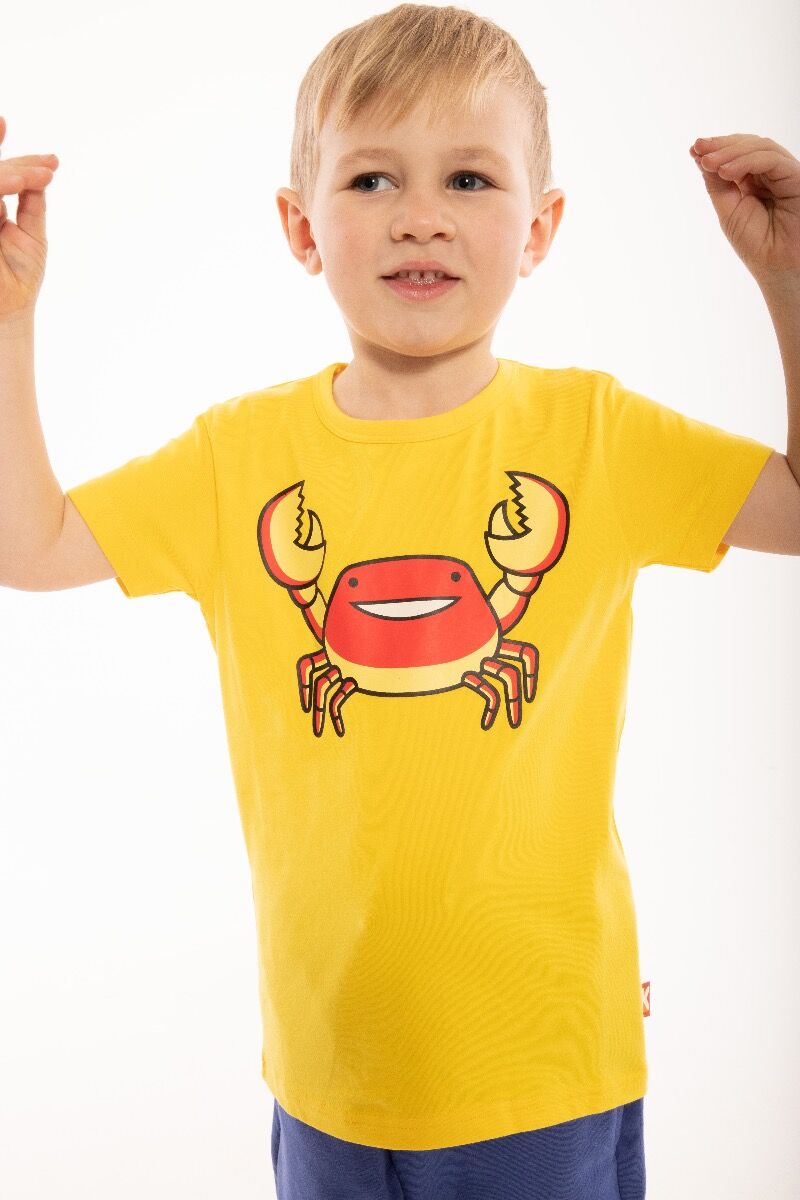 T-shirt til børn med krabbe      