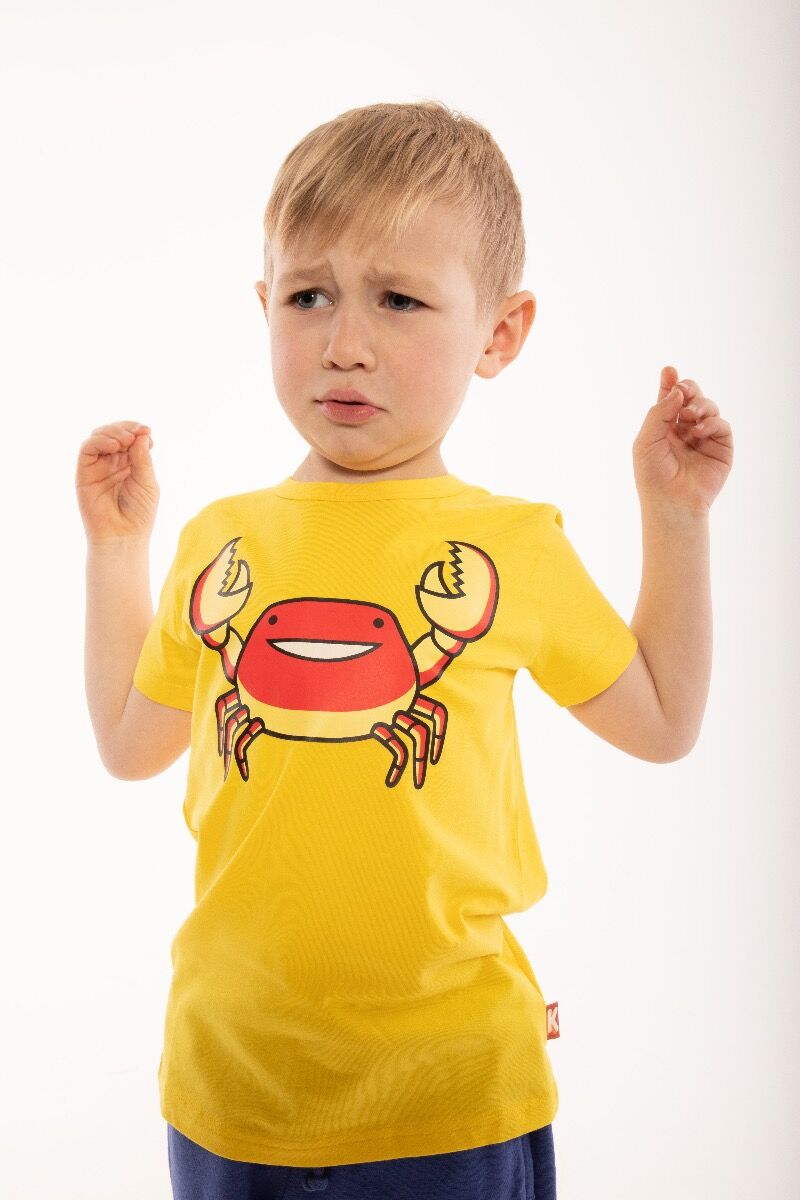 T-shirt til børn med krabbe      