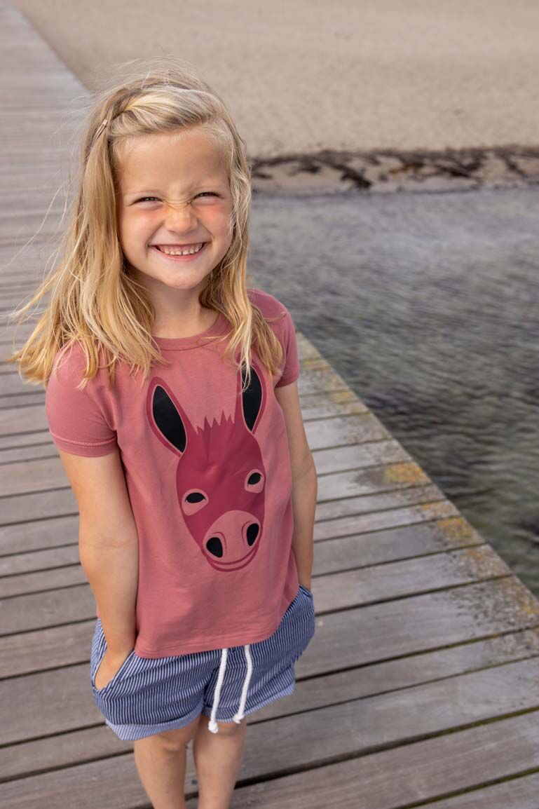 T-shirt til børn med æsel        