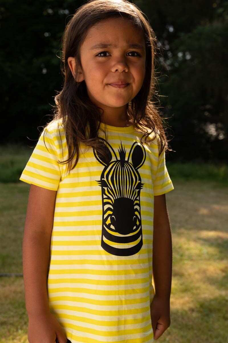 Dyrwildlife Tee AOP/STRIB Bright Yellow/Pale Yellow ZEBRA