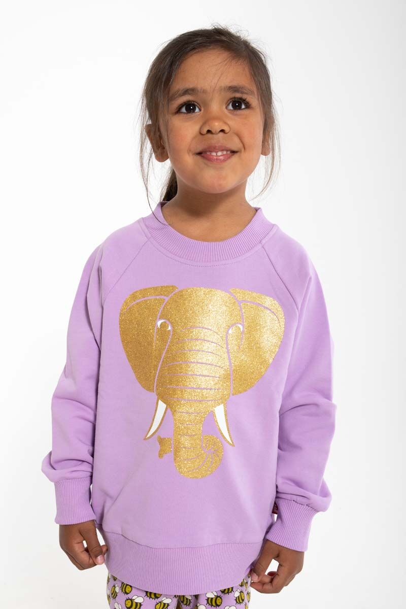 Dyrbellow Sweat Soft Viola GULD ELEFANT