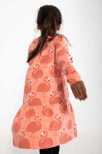 Dyrzanzi LS Dress AOP/STRIB Coral FLAMINGOER