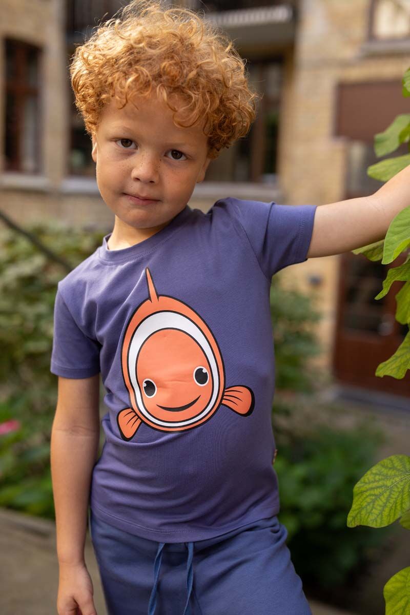T-shirt til børn med klovnefisk