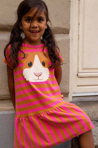 Dyrzanzi LS Dress AOP/STRIB Super Pink/Mustard MARSVIN