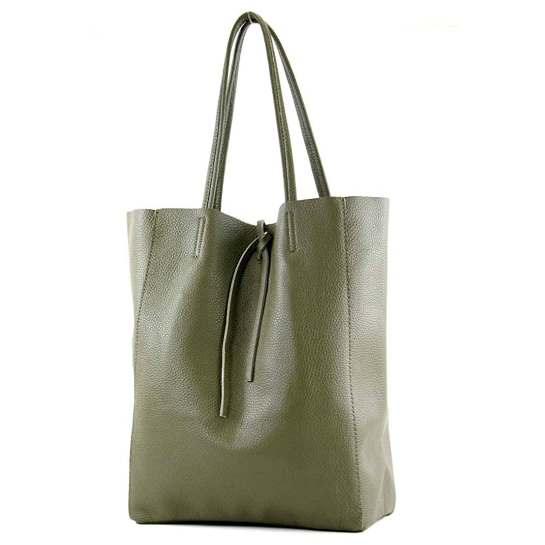 Leather Shoulder Bag Olive Green