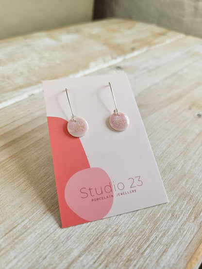 Circle Drop Earring Pair Blush Pink