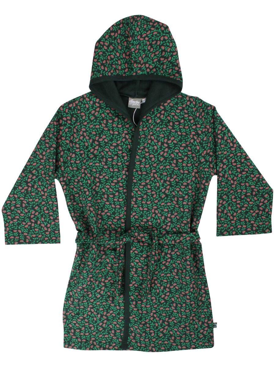 Organic - Danearlybird Housecoat Black/green FLEURIE