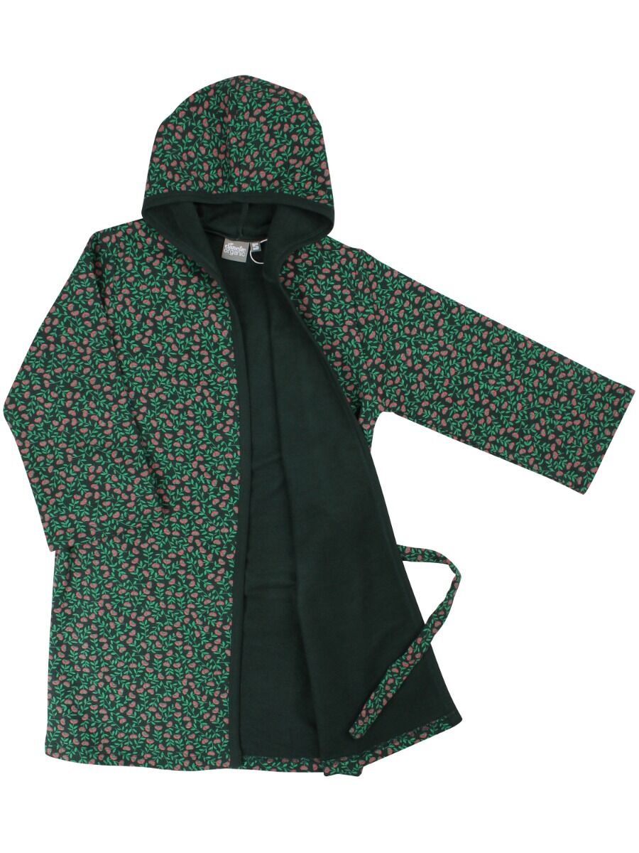 Organic - Danearlybird Housecoat Black/green FLEURIE