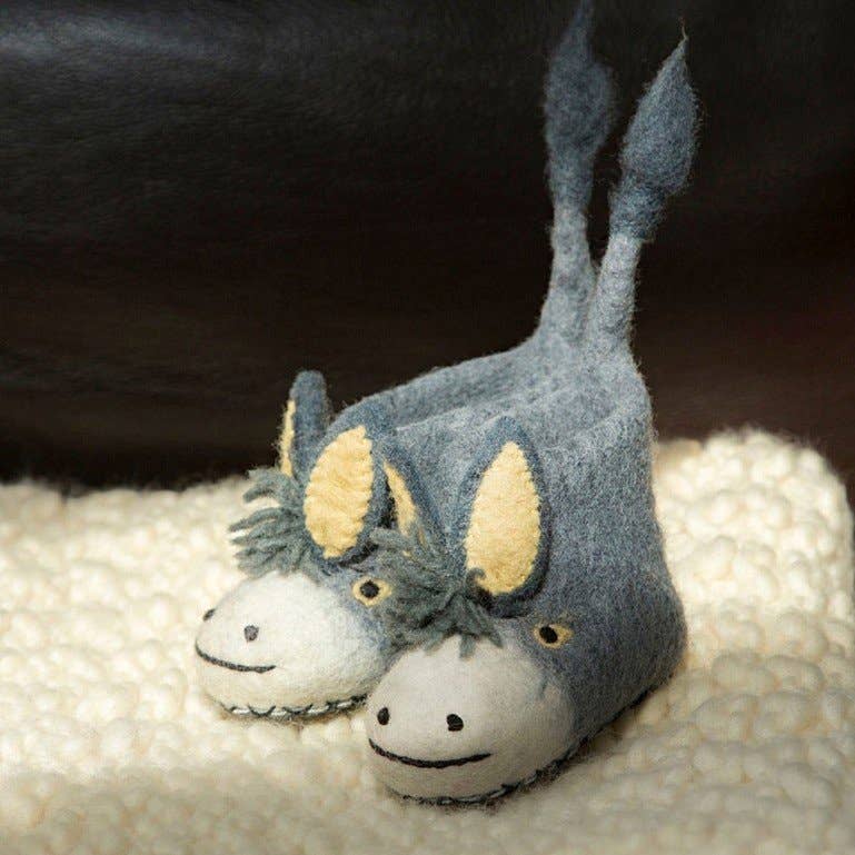 Sew Heart Felt Slippers for Kids with Donkey