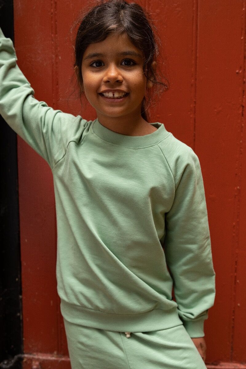 Sweater til børn i grøn  