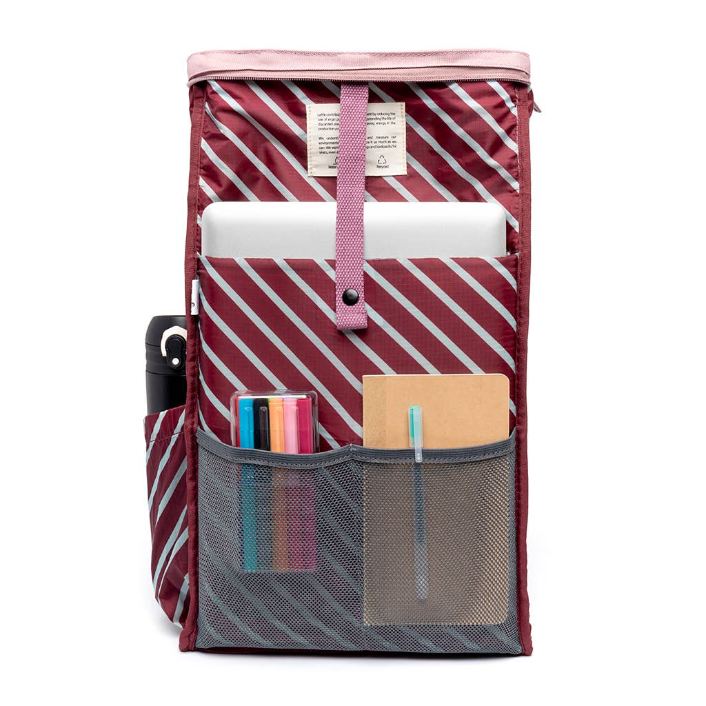 Roll Mini Stripes Mauve Backpack