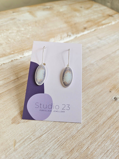 Studio 23 Drop Oval Earring Pair Frost Blue