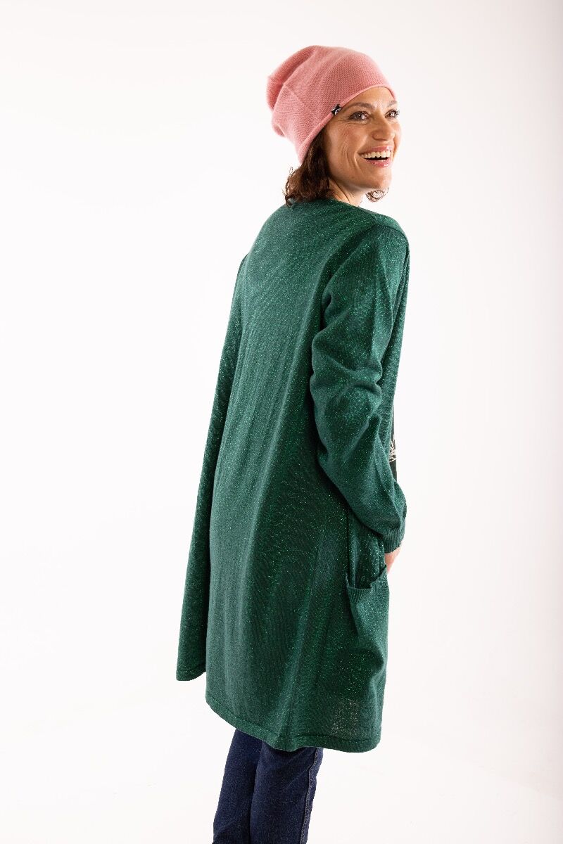 Danefie Cardigan Bottle green/Green glitter