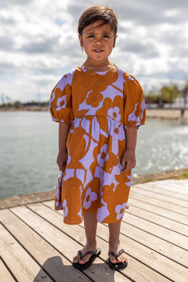 ORGANIC - Danegodis Dress Frozen Lilac/Occer BLOOM BOOM