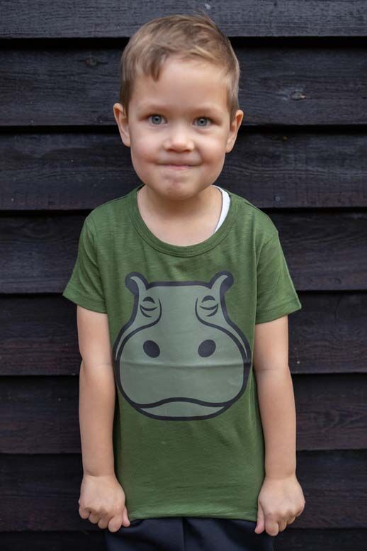 T-shirt til børn med flodhest