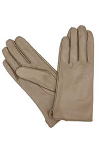 Fleeceforet Læderhandsker Taupe