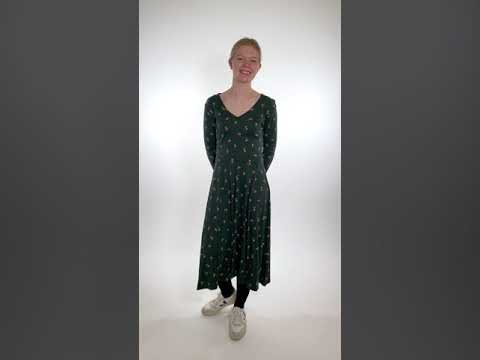 ORGANIC - Danandreasen Dress Black green MINIFLOWER