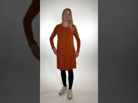 ORGANIC - Vibeke Dress Mustard/juicy pink