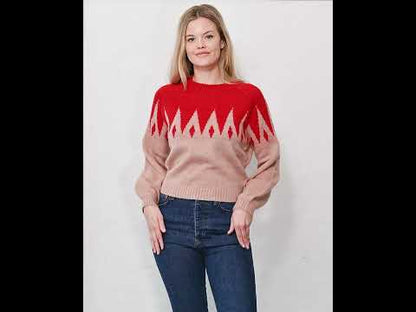 Danefantastic Icicles Wool Sweater Red/Powder Rose