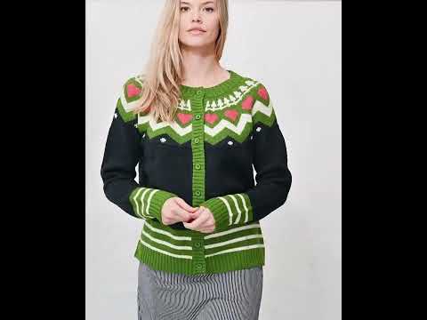 Danehareskov Cardigan Dk Navy/Fall Jungle/Chalk