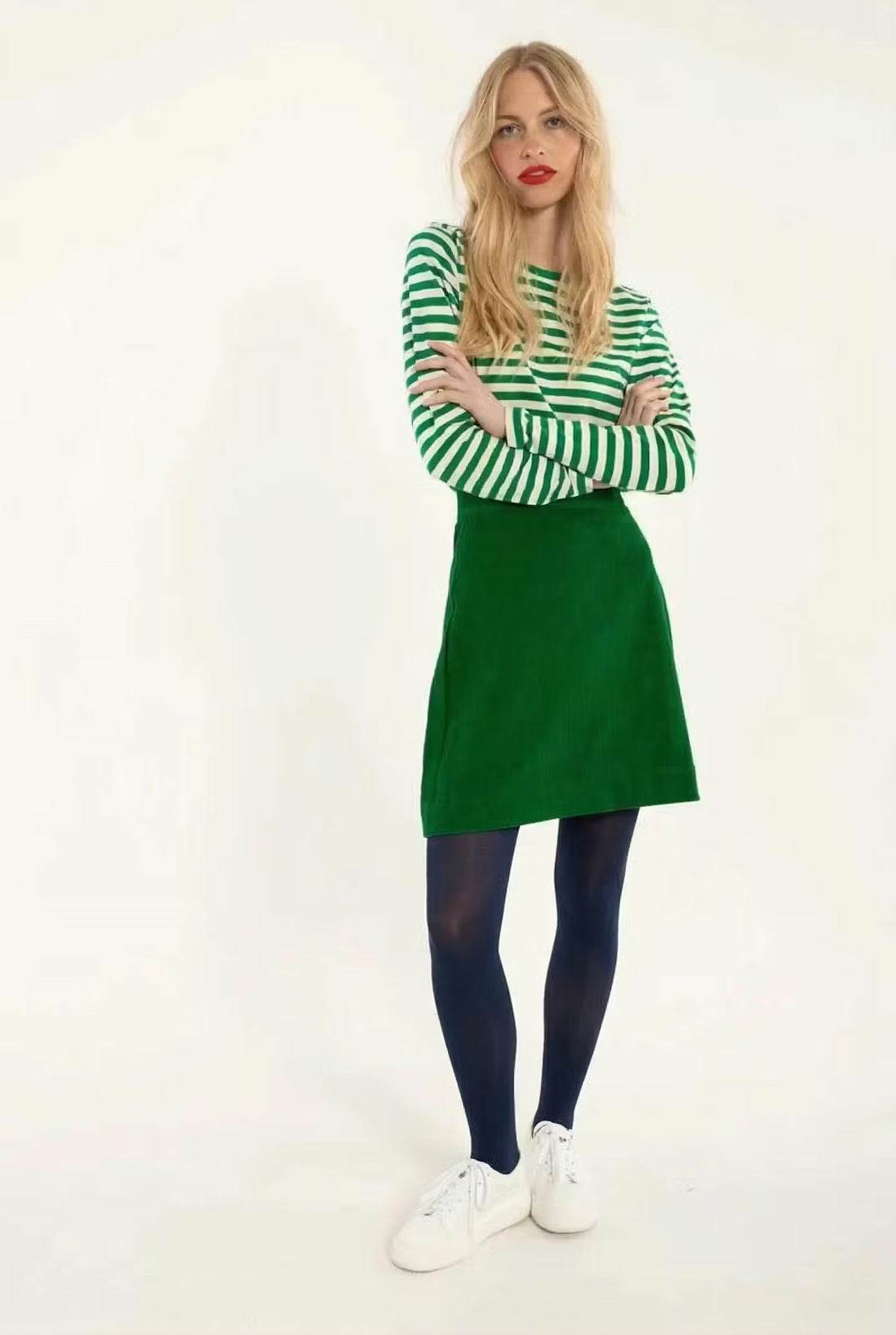 Danelondon Cord Skirt Grass Green