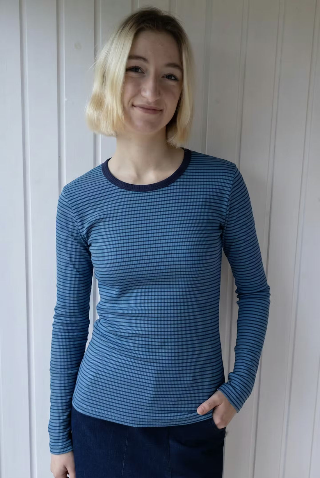 ESS - Danepartner Ls Warm Blue/Dark Navy