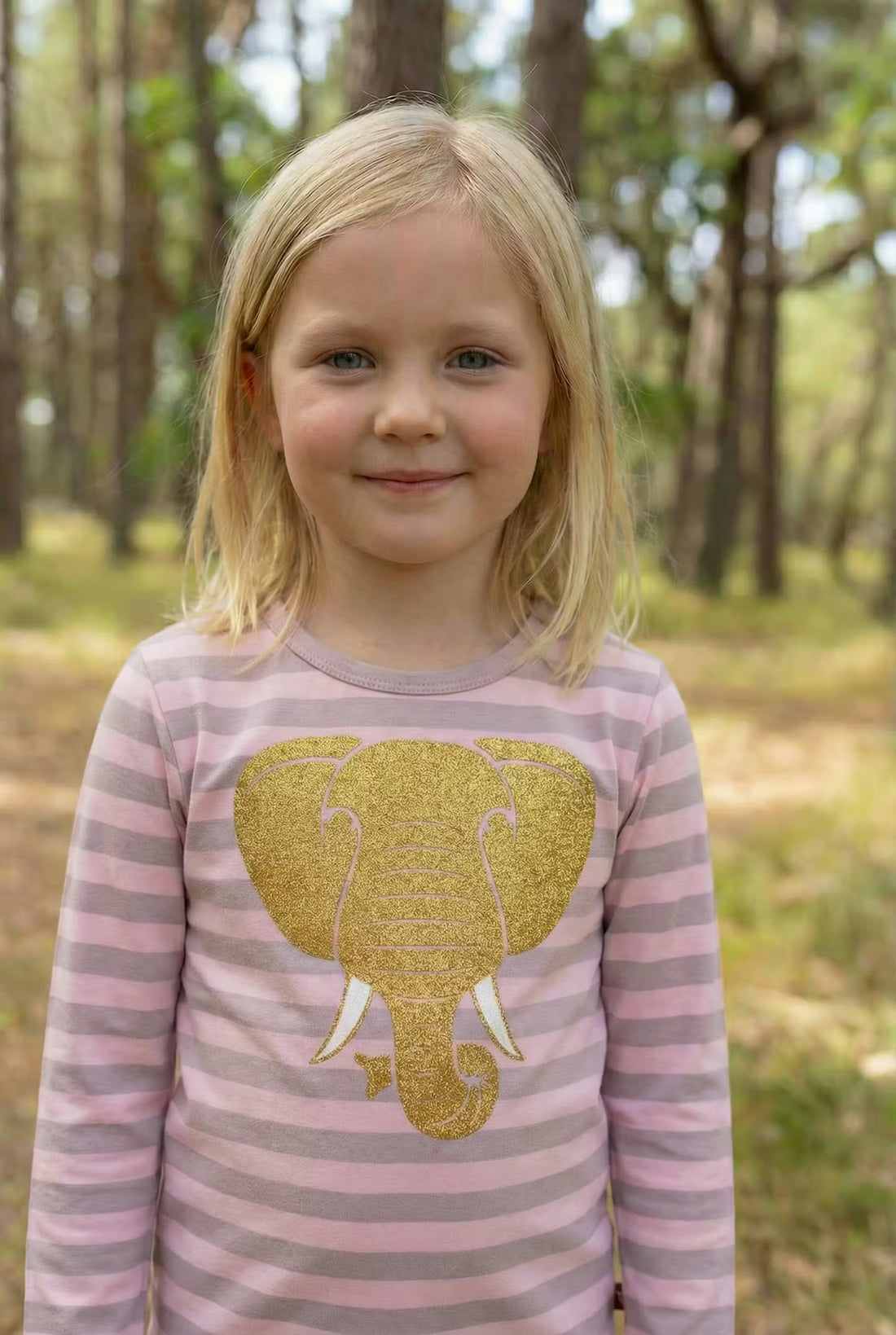 Dyrroar T AOP/STRIPE Rose Beige/Lt Rose ELEPHANT