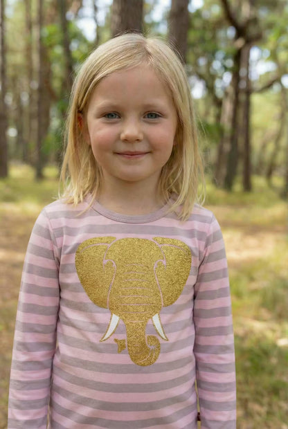 Dyrroar T AOP/STRIPE Rose Beige/Lt Rose ELEPHANT