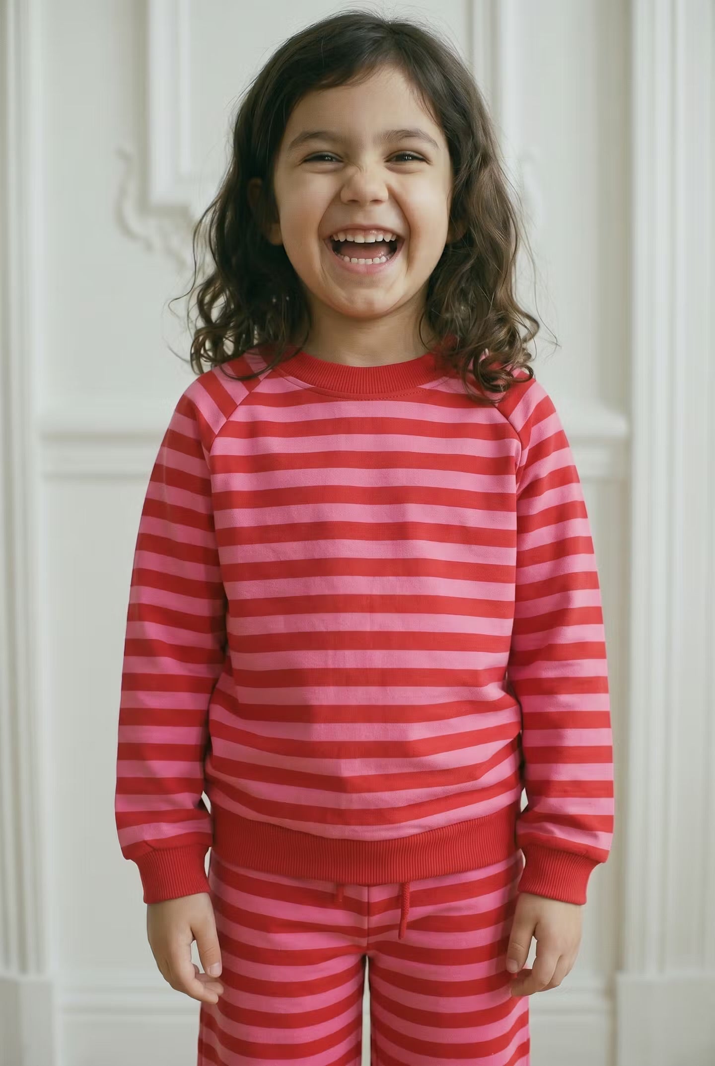 ESS - Danehobla Sweatshirt Spicy Pink/Dk Red