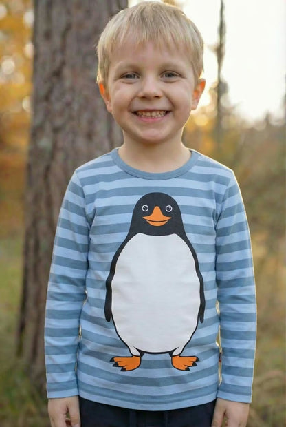 Dyrroar T AOP/STRIB Porcelaine/Baby Blue PINGVIN