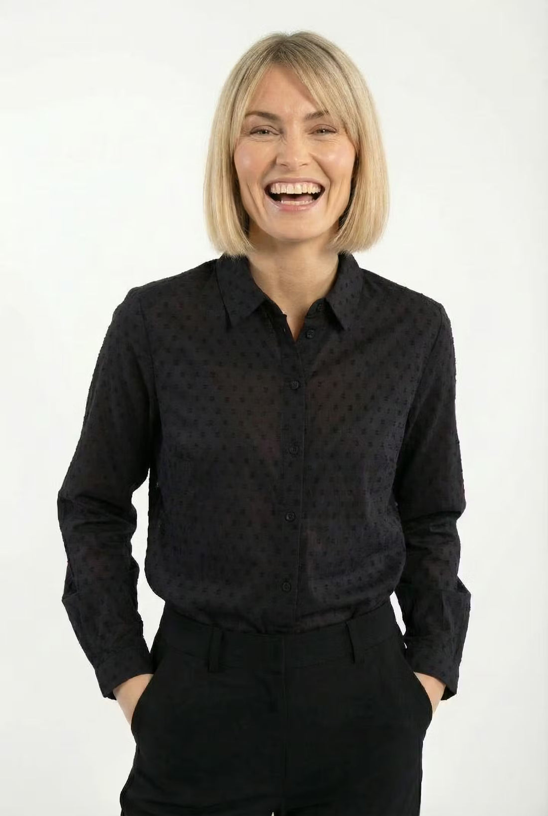 Danenovember Cotton Dot Shirt Black