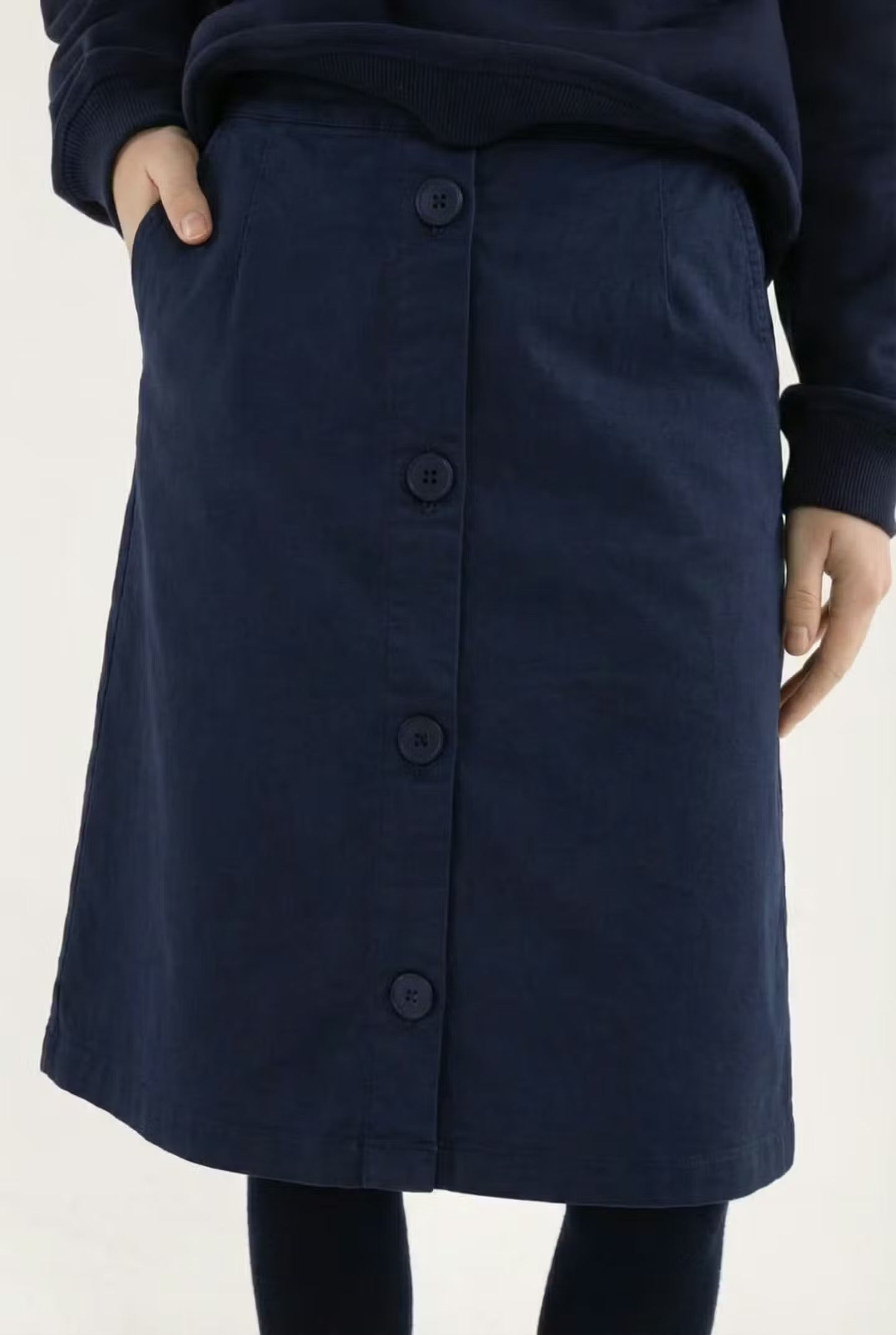 Danekage Stretch Twill Skirt Dk Navy