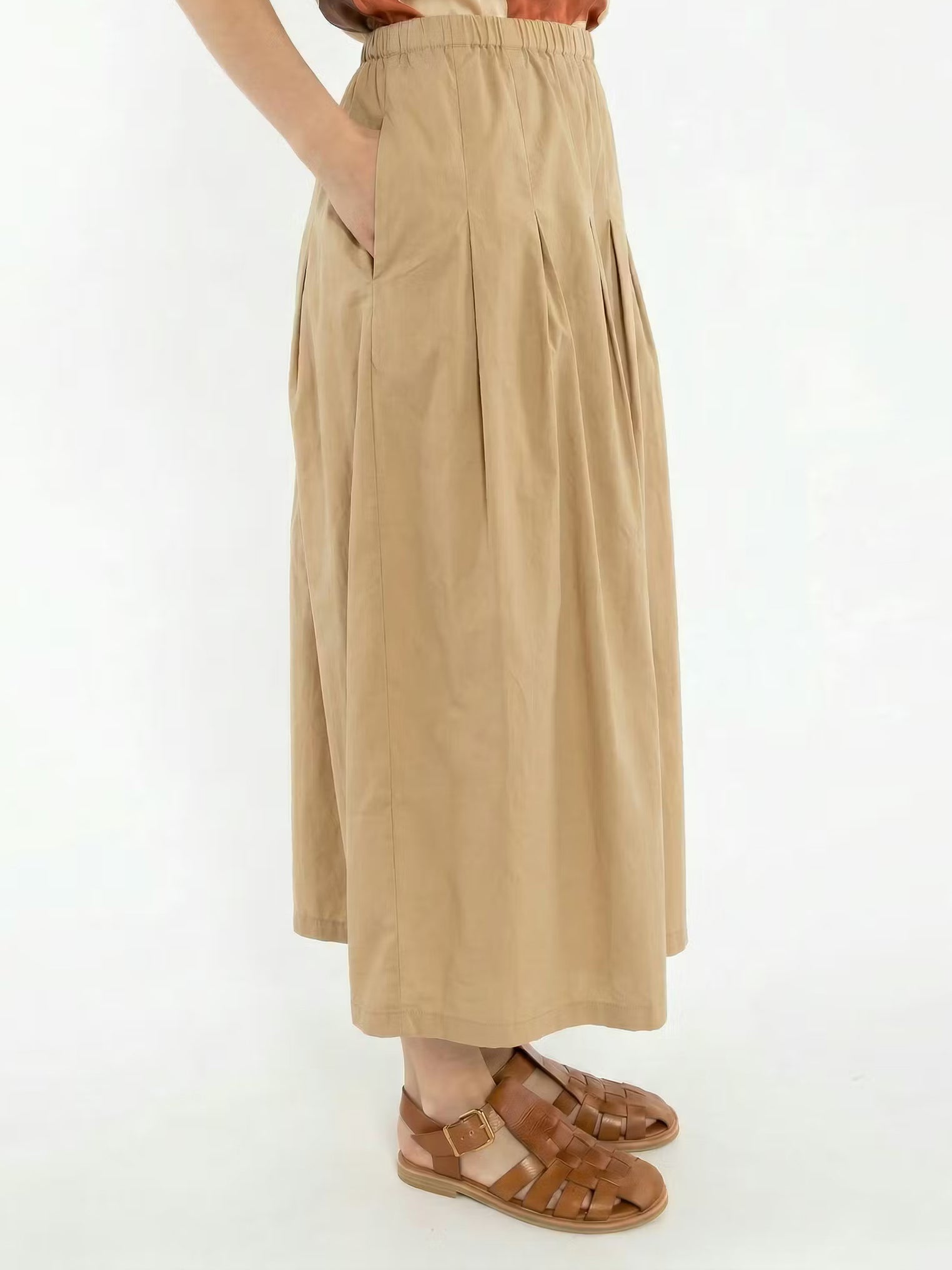 Daneminna Smooth Poplin Skirt Nougat