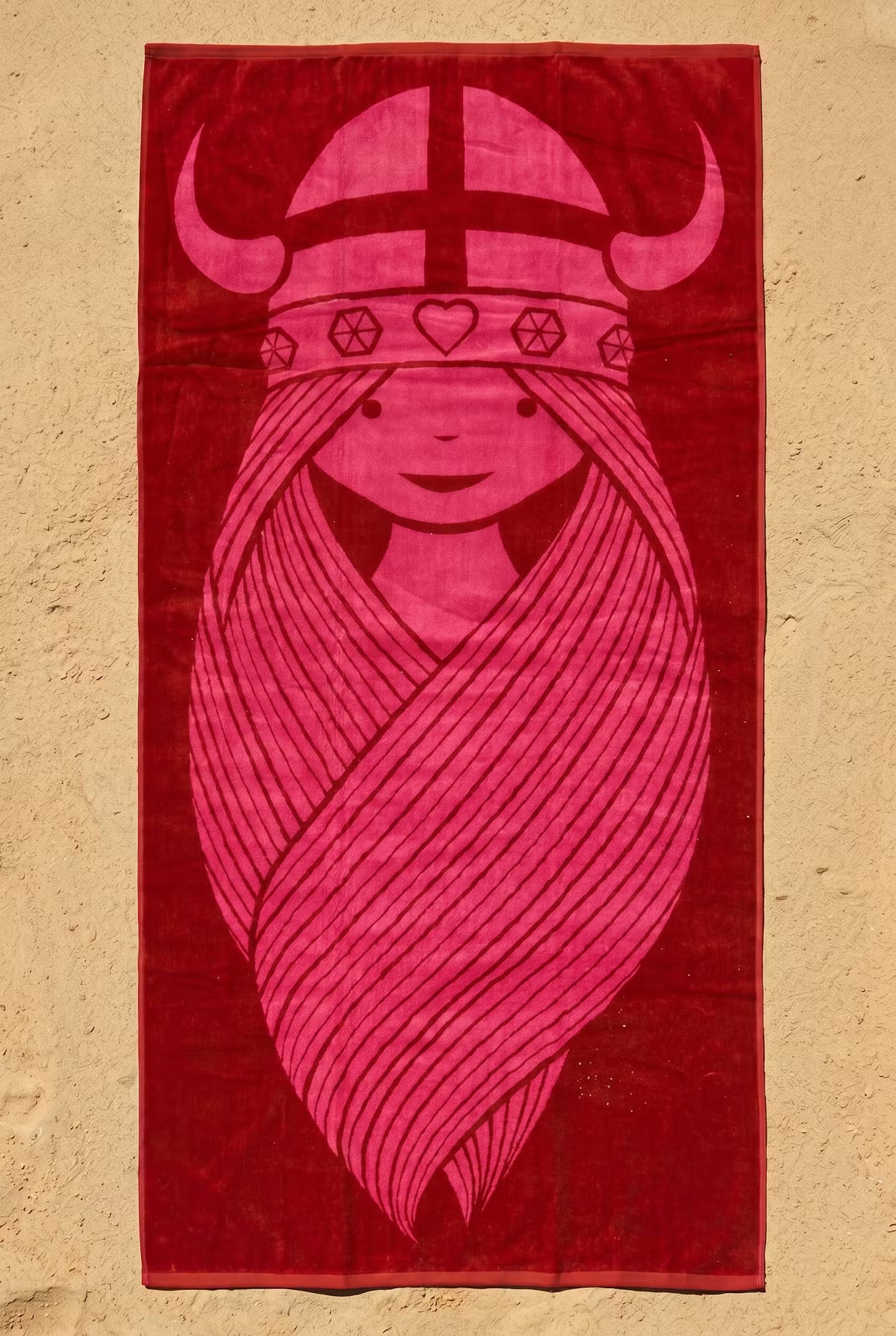 Danebademester Towel Dark Rust/Bright Pink FREJA