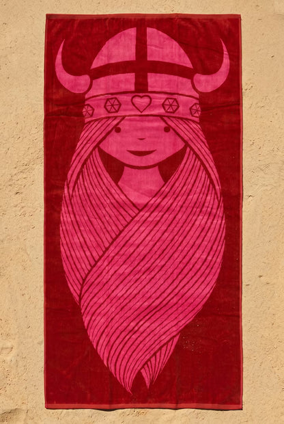 Danebademester Towel Dark Rust/Bright Pink FREJA